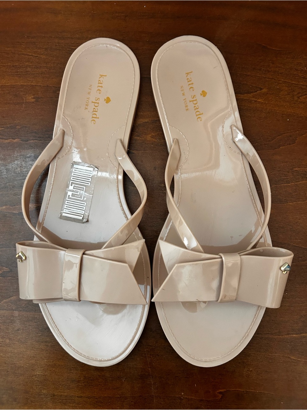 kate spade Blush Jayla Jelly Bow Slide Sandals size 8